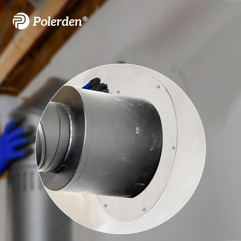 P Polerden Wall Thimble for 6" Double Wall Chimney Vent Pipe, 304 Stainless Steel Double Wall Insulated Chimney Pipe Wall Thimble - Image 4